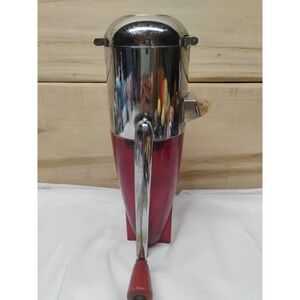 Vintage Dazey Ice Crusher Red plastic Crome Mid-Century